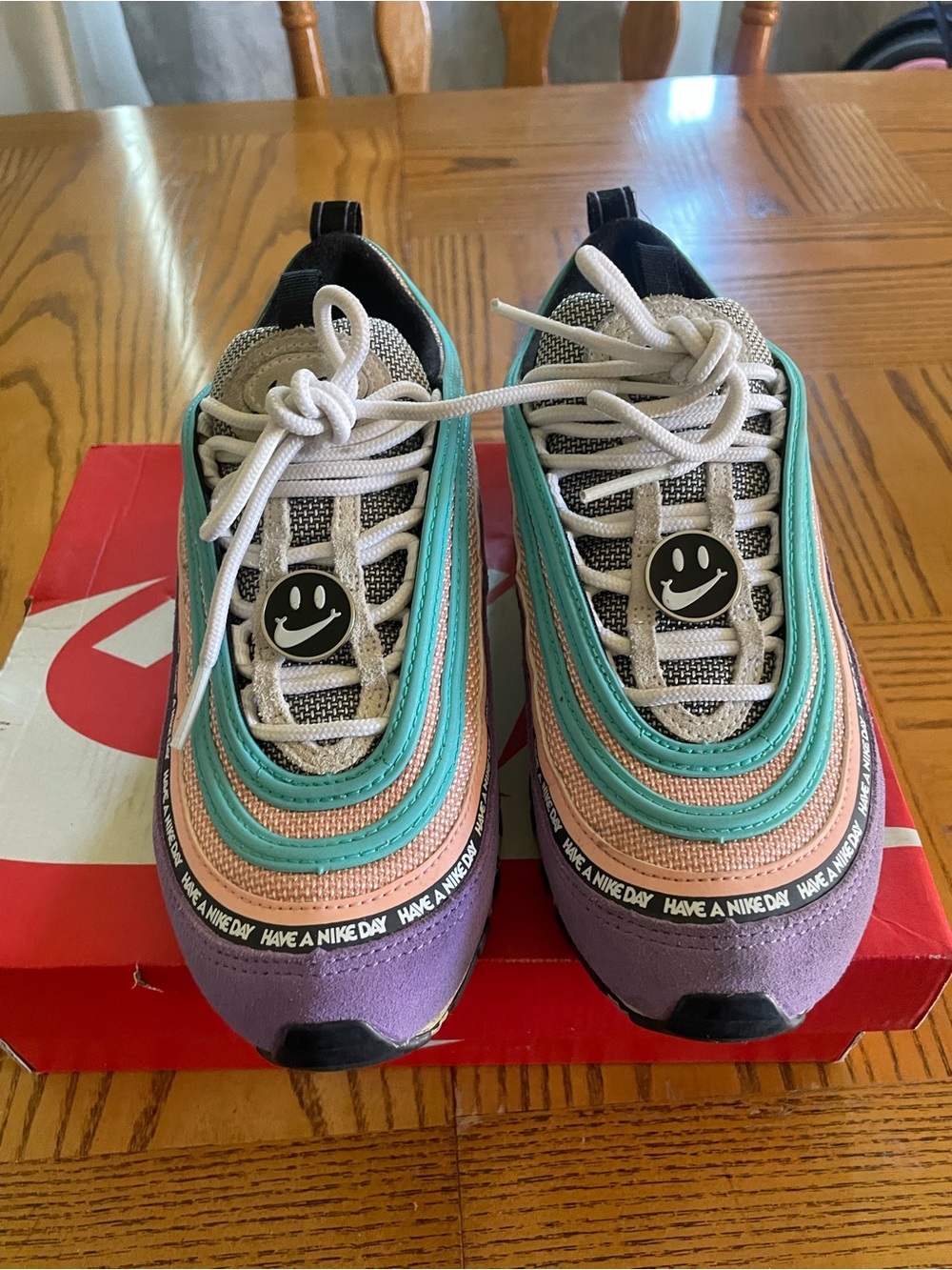 Nike Kids Multicolor Sneakers with Happy Face Detail